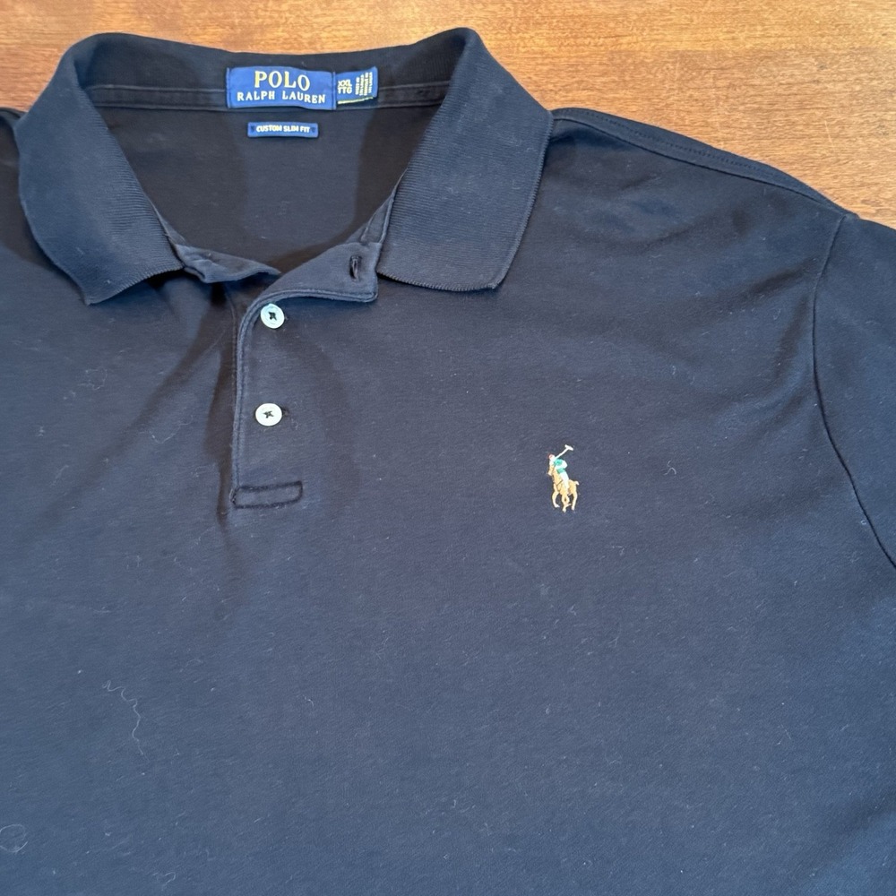 Polo Ralph Lauren Men's Black Polo Pony Logo Golf Soft Cotton Slim Fit Size XXL - Picture 3 of 8